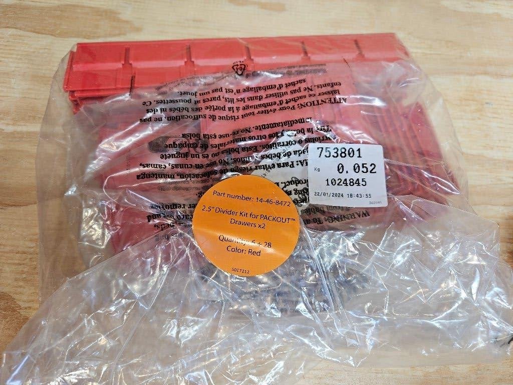 Milwaukee Packout Dividers voor 4 lades  (14-46-8472), Ophalen of Verzenden, Nieuw