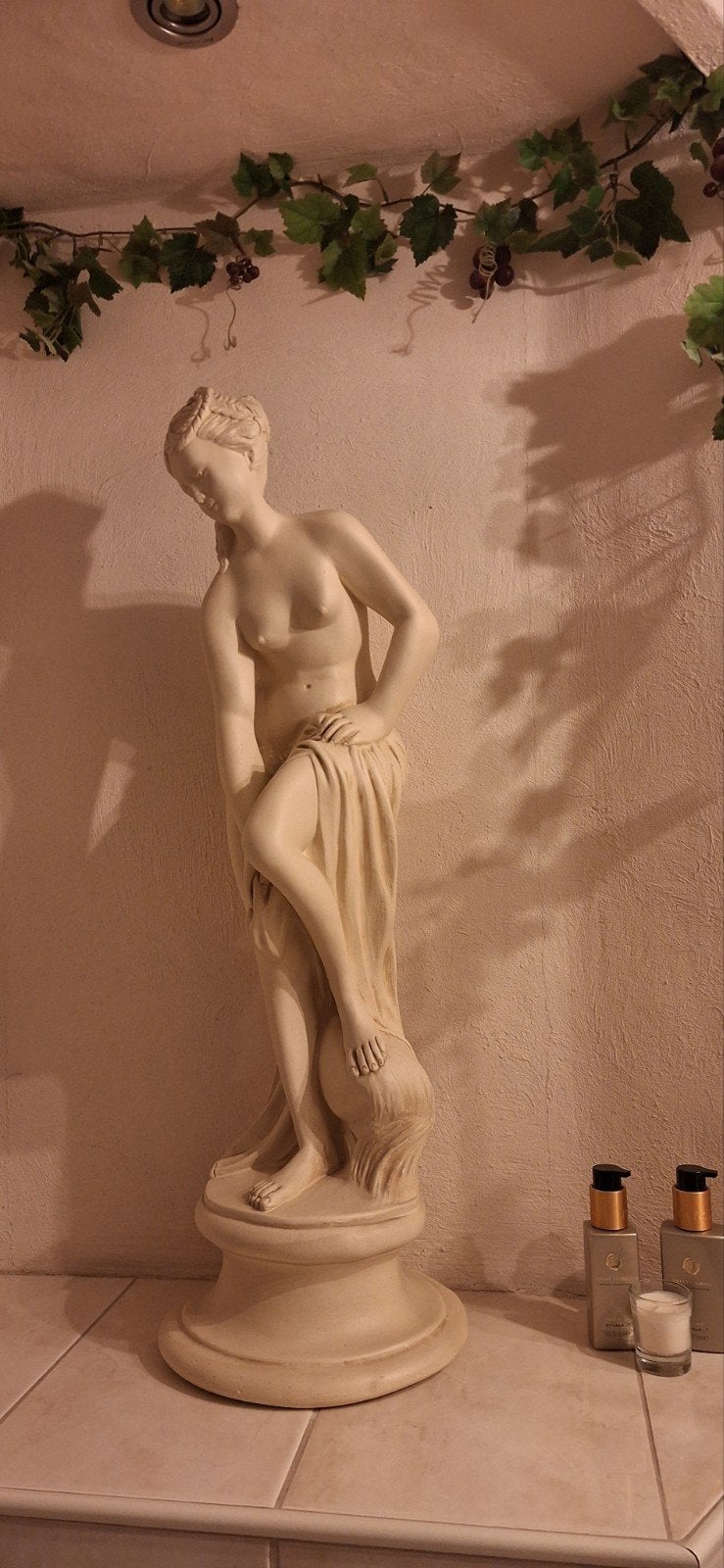 beeld Romeinse vrouw, Ophalen, 50 - 100 cm, Steen of Keramiek, Beige