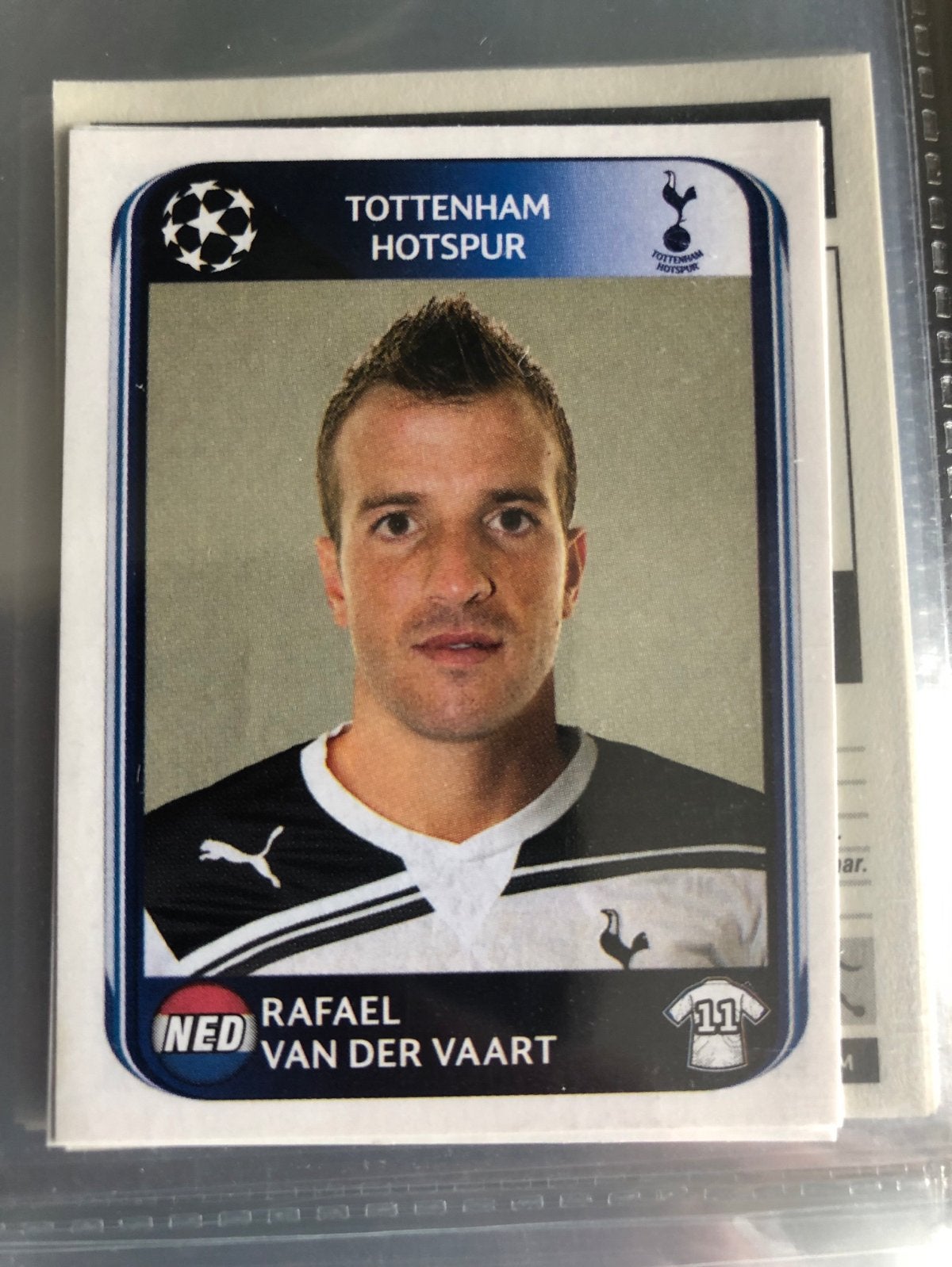 Panini CL 2011 Rafael van der Vaart Tottenham Hotspur, Verzamelen, Ophalen of Verzenden, Zo goed als nieuw, Buitenlandse clubs