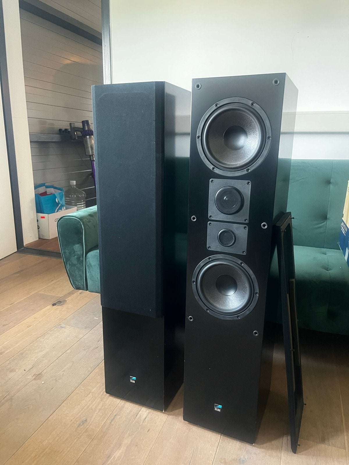 Elac EL 141 II Vloerstaande Speakers - Jaren '90 Topsegment, Audio, Tv en Foto, Luidsprekers, Gebruikt, 120 watt of meer, Front, Rear of Stereo speakers