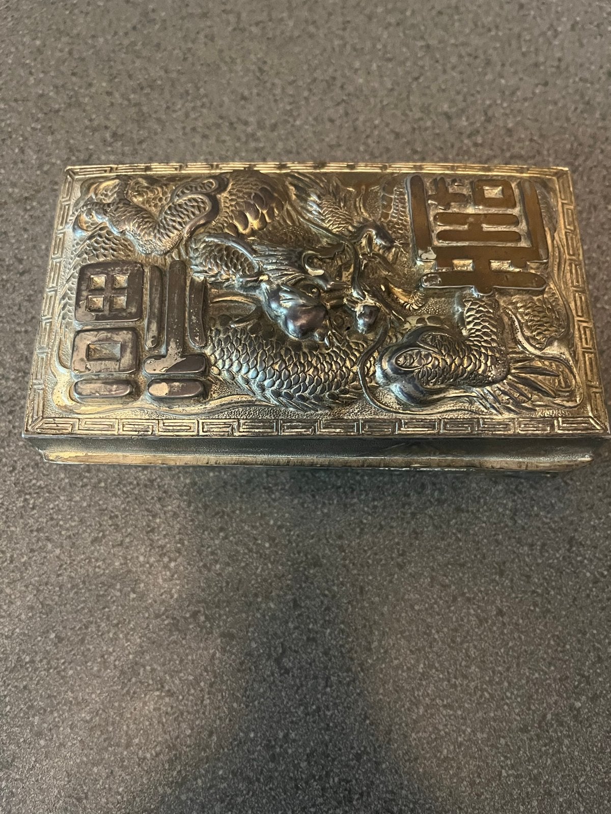 Antiek/Vintage Japans/Chinees Doosje met Drakenreliëf, Ophalen of Verzenden