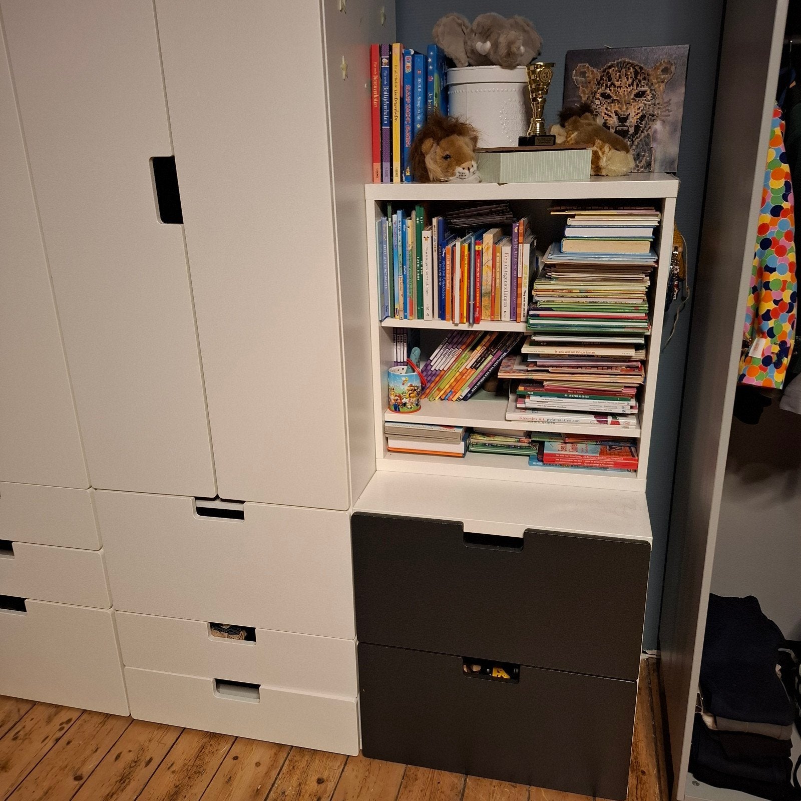 Ikea Stuva/Småstad boekenkast met lades, Gebruikt, Met lade(s), 150 tot 200 cm, 25 tot 50 cm