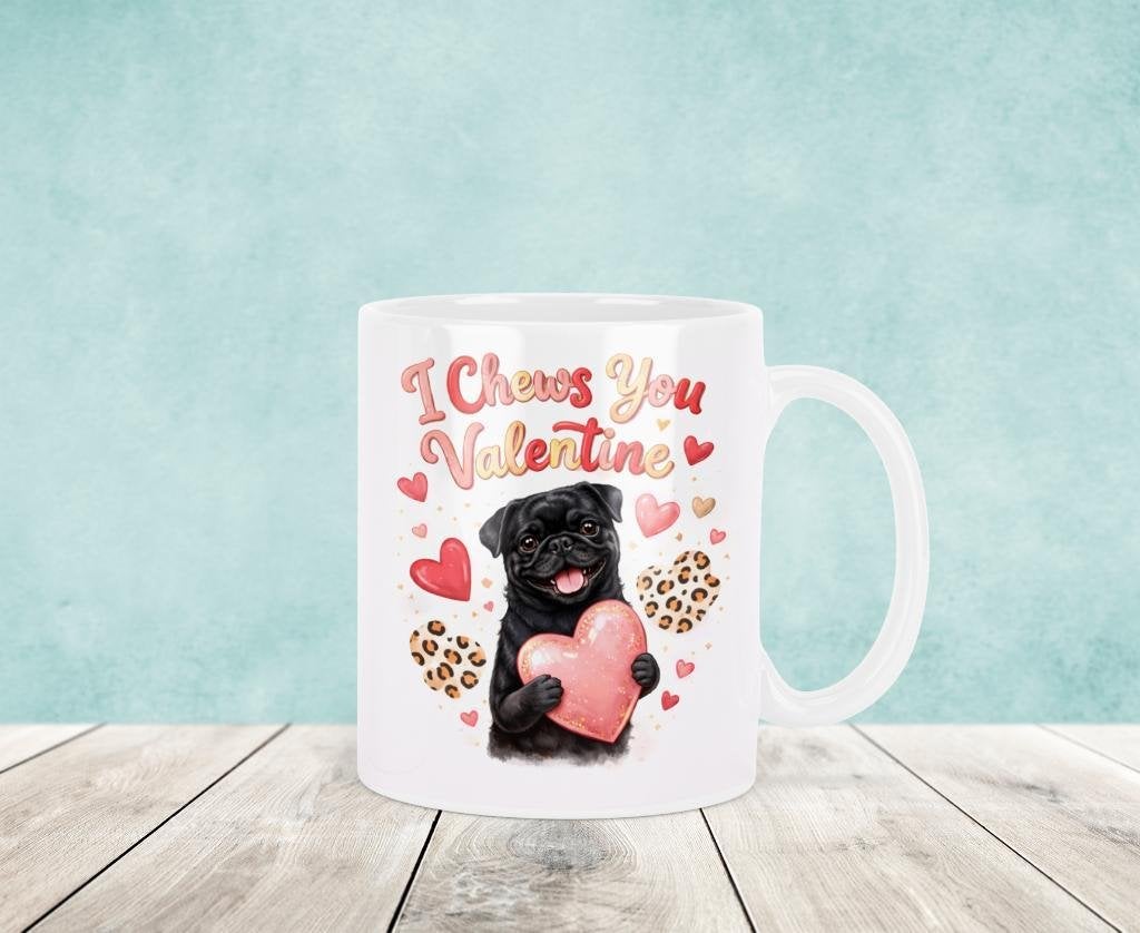 I Chews You Valentine - Mopshond Mok, Verzenden, Keramiek, Nieuw, Overige stijlen