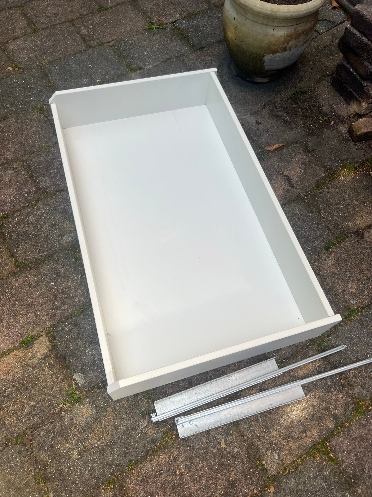 Witte komplement lade met rails, Ophalen, 1 of 2 laden, 50 tot 100 cm, Zo goed als nieuw