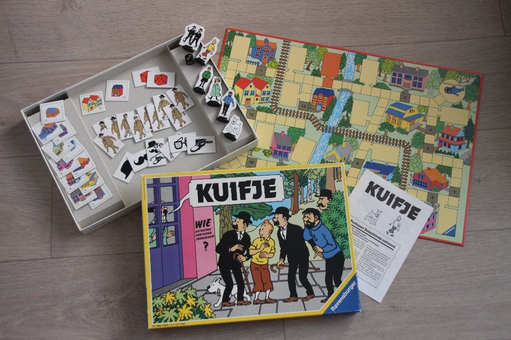 Vintage bordspel Wie ontvoerde Zonnebloem? Kuifje Ravensburg, Verzamelen, Stripfiguren, Verzenden, Kuifje, Zo goed als nieuw, Beeldje of Figuurtje