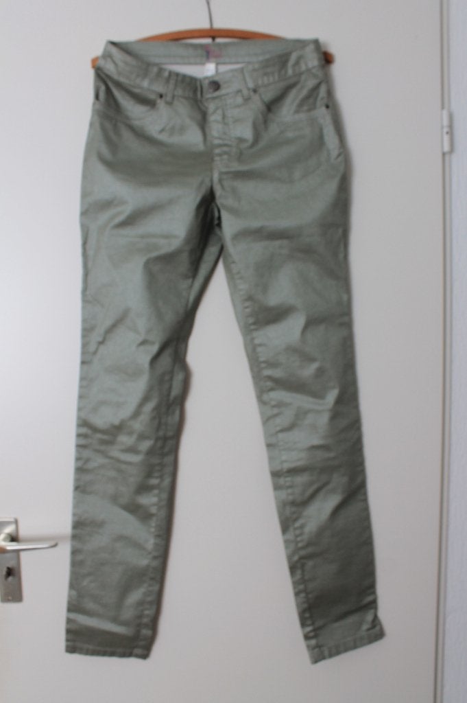 My best Jeans lichtgroene metallic broek maat 36, My best jeans, Verzenden, Nieuw, Maat 36 (S)