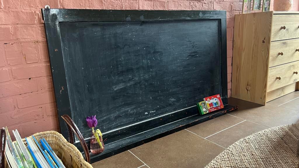 Vintage houten schoolbord!, Diversen, Schoolborden, Ophalen, Gebruikt, Krijtbord
