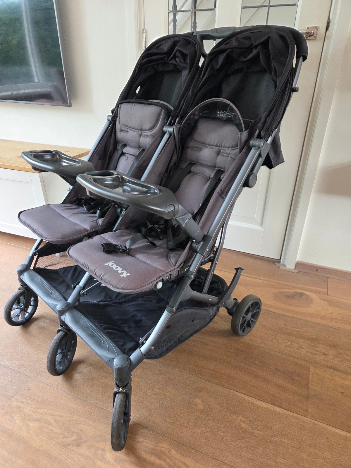 Joovy Kooper X2 Duo Buggy - Compact, Comfortabel en Compleet, Gebruikt, Duowagen, Ophalen of Verzenden, Kinderwagen