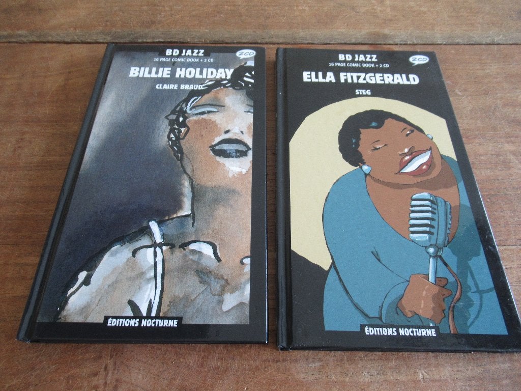 BD Jazz 2 CD Comic Book boek Billie Holiday Ella Fitzgerald, Ophalen of Verzenden, Zo goed als nieuw, Jazz