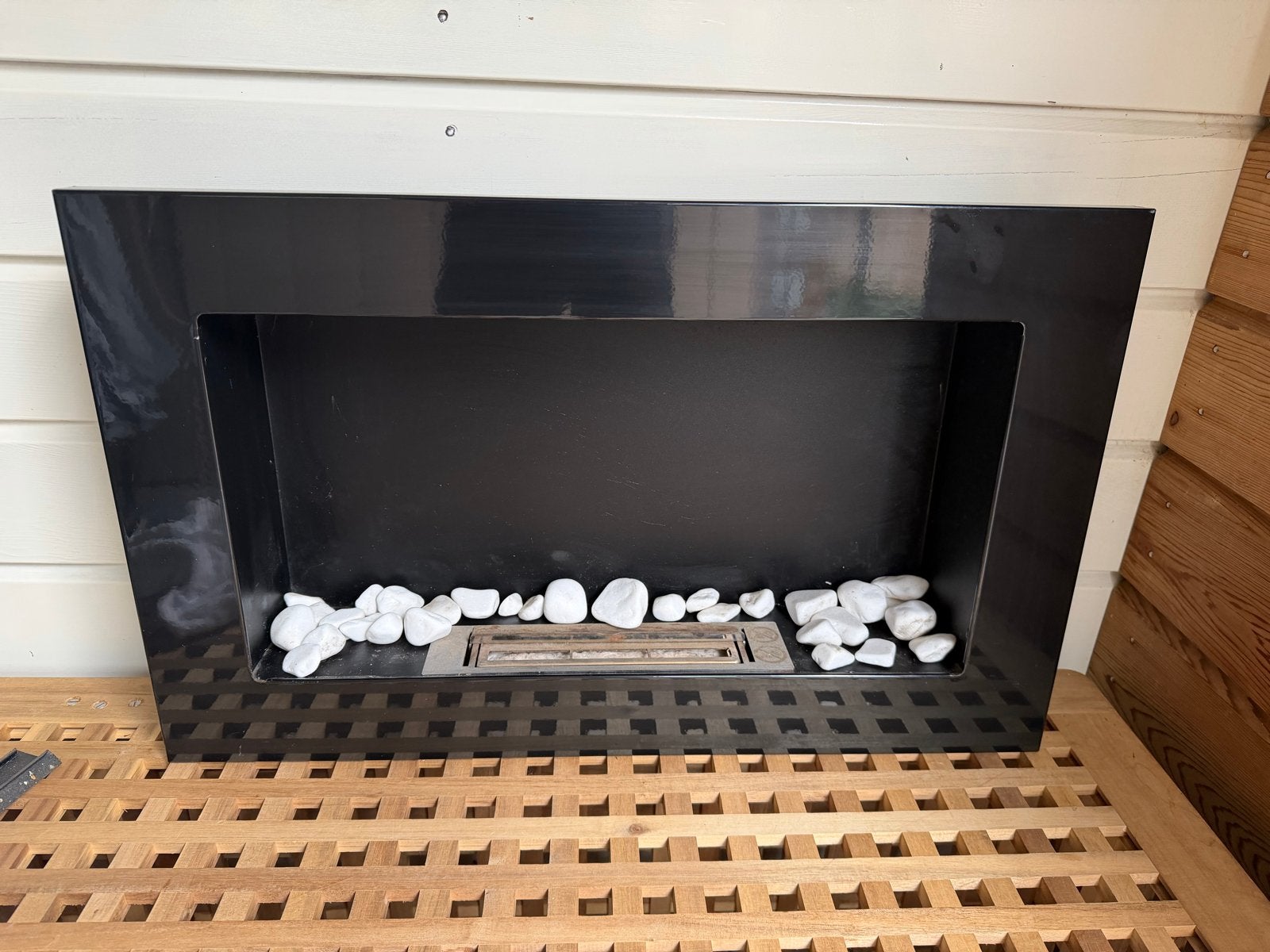 Bio-ethanol wandhaard 1 liter - Zwart design, Huis en Inrichting, Ophalen, Gebruikt, Hangende haard, Overige soorten