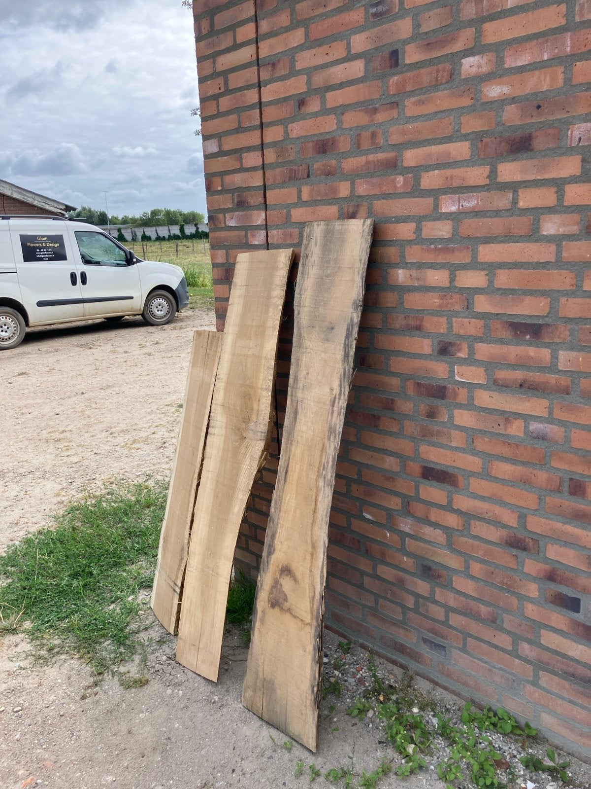 Eiken planken - Ruw gezaagd, Doe-het-zelf en Verbouw, Hout en Planken, Ophalen, Gebruikt, 25 tot 50 mm, Eiken