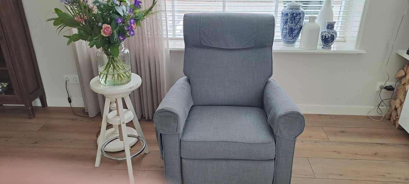 Ikea Muren fauteuil - Blauw/grijs, Huis en Inrichting, Ophalen, Gebruikt, Modern, Comfort, 75 tot 100 cm