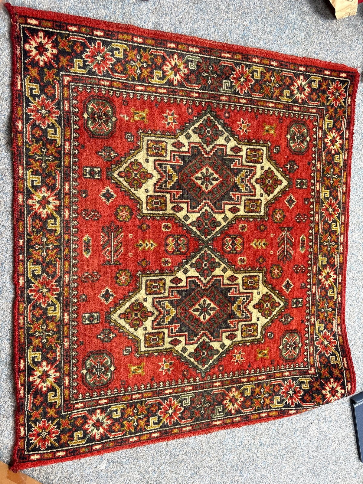 Tafelkleed 90x100cm Rood Oosters Patroon, Huis en Inrichting, Gebruikt, Rechthoekig, Rood, 50 tot 100 cm
