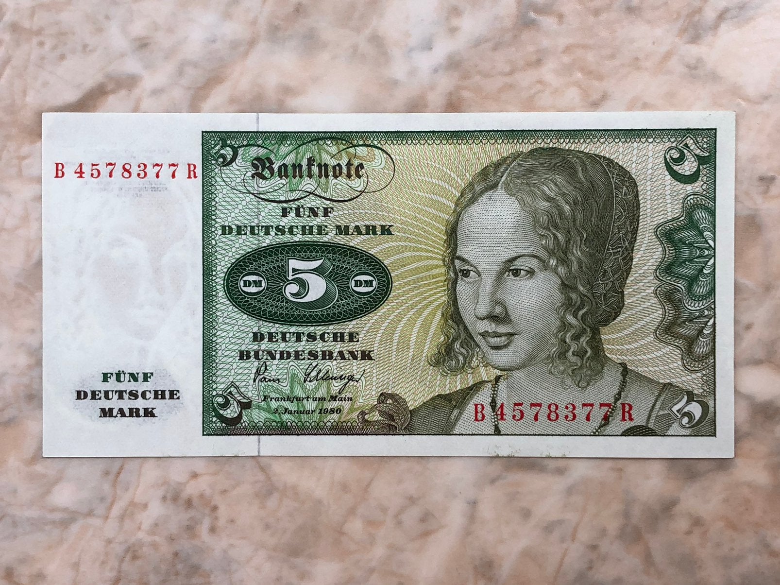 5 mark 1980, Duitsland., Verzenden, Duitsland, Los biljet