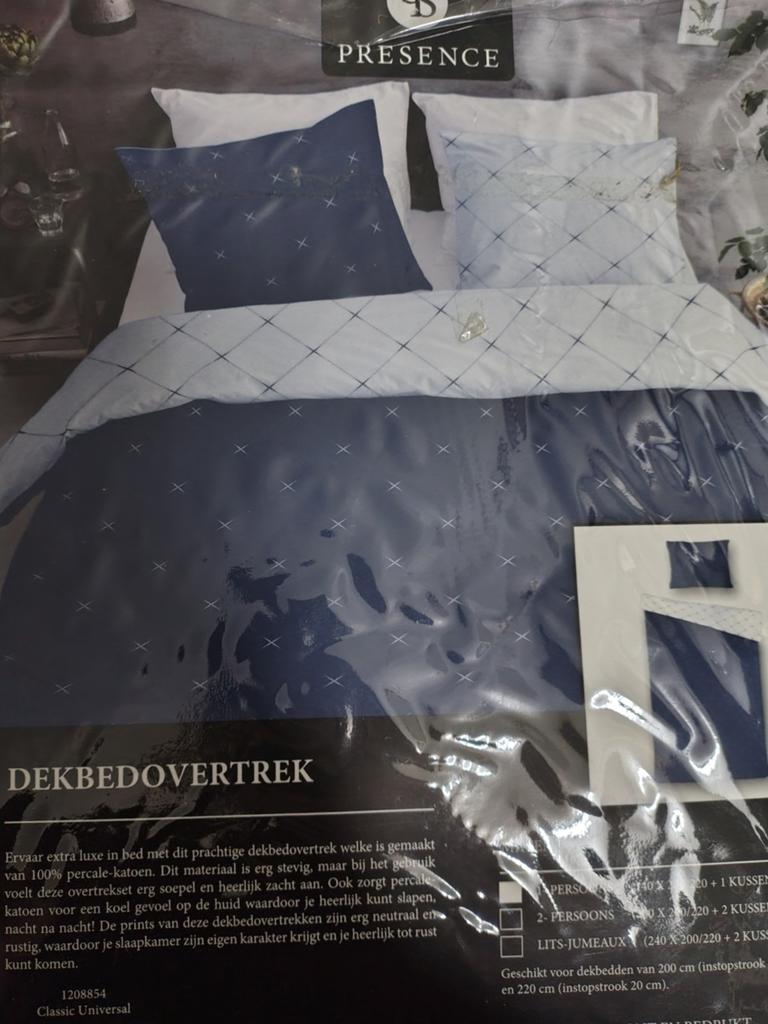 Nieuwe 100% Katoen 1 Persoon Dekbedovertrek, Huis en Inrichting, Slaapkamer | Beddengoed, Ophalen of Verzenden, Nieuw, Eenpersoons