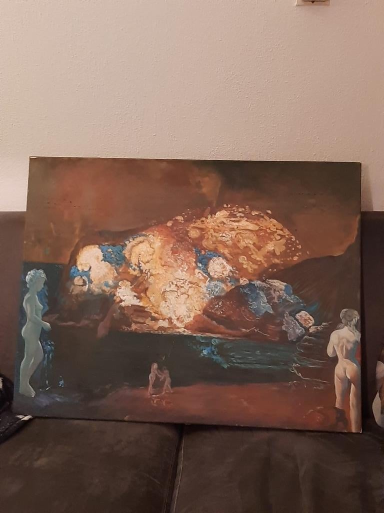 Schilderij op linnen, Antiek en Kunst, Kunst | Schilderijen | Abstract, Ophalen of Verzenden