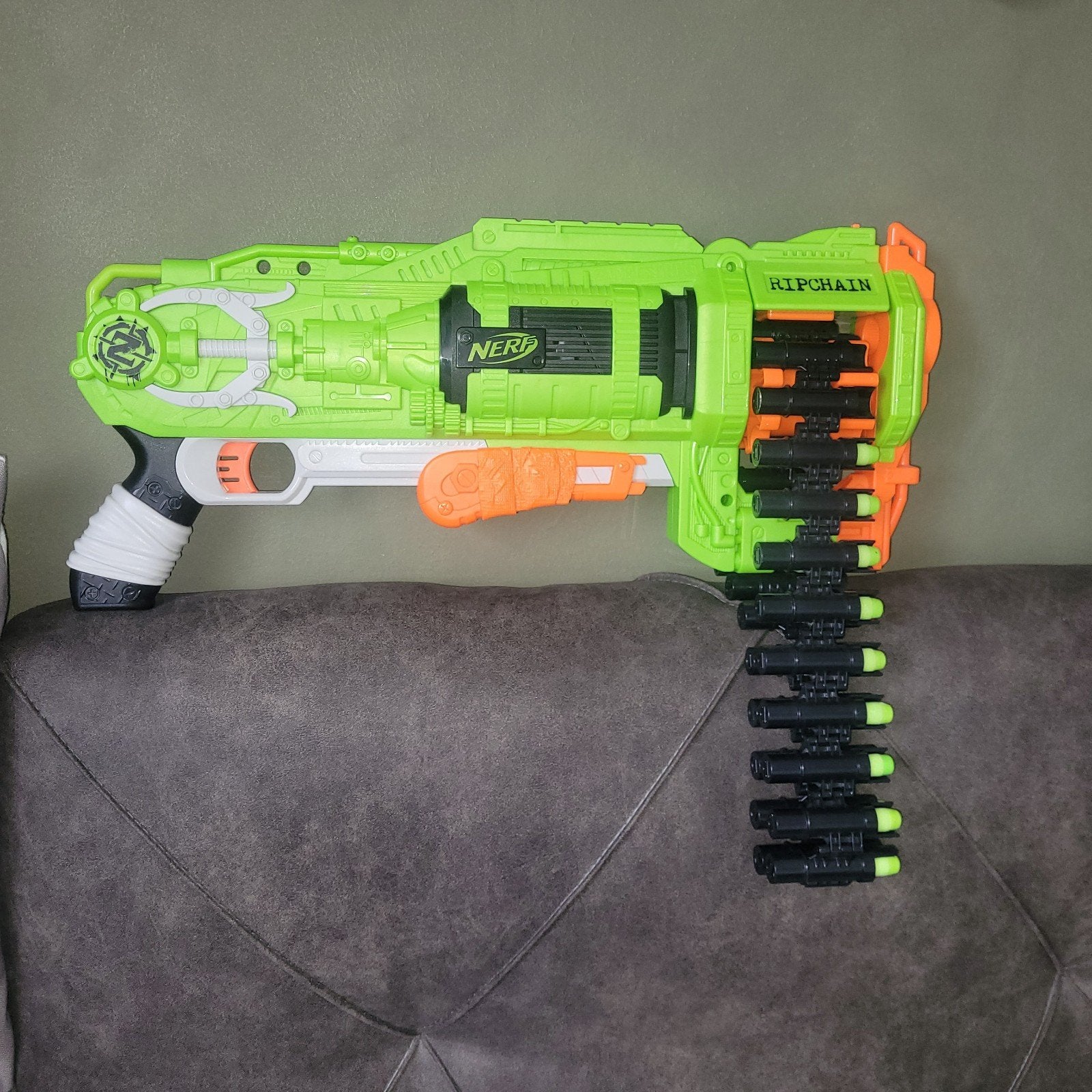 Nerf Ripchain Blaster met munitieband, Ophalen of Verzenden, Zo goed als nieuw, Jongen of Meisje