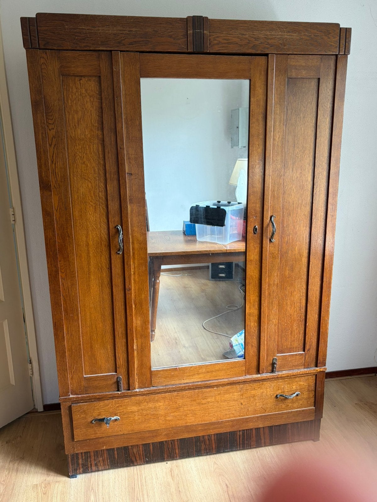 Antieke art deco kledingkast, Huis en Inrichting, Kasten | Kledingkasten, Ophalen, Gebruikt