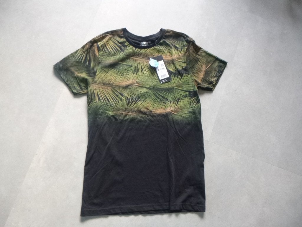 t-shirt zwart + palmblad, mt S,  nieuw, Kleding | Heren, Verzenden, Zwart, Nieuw, Coolcat