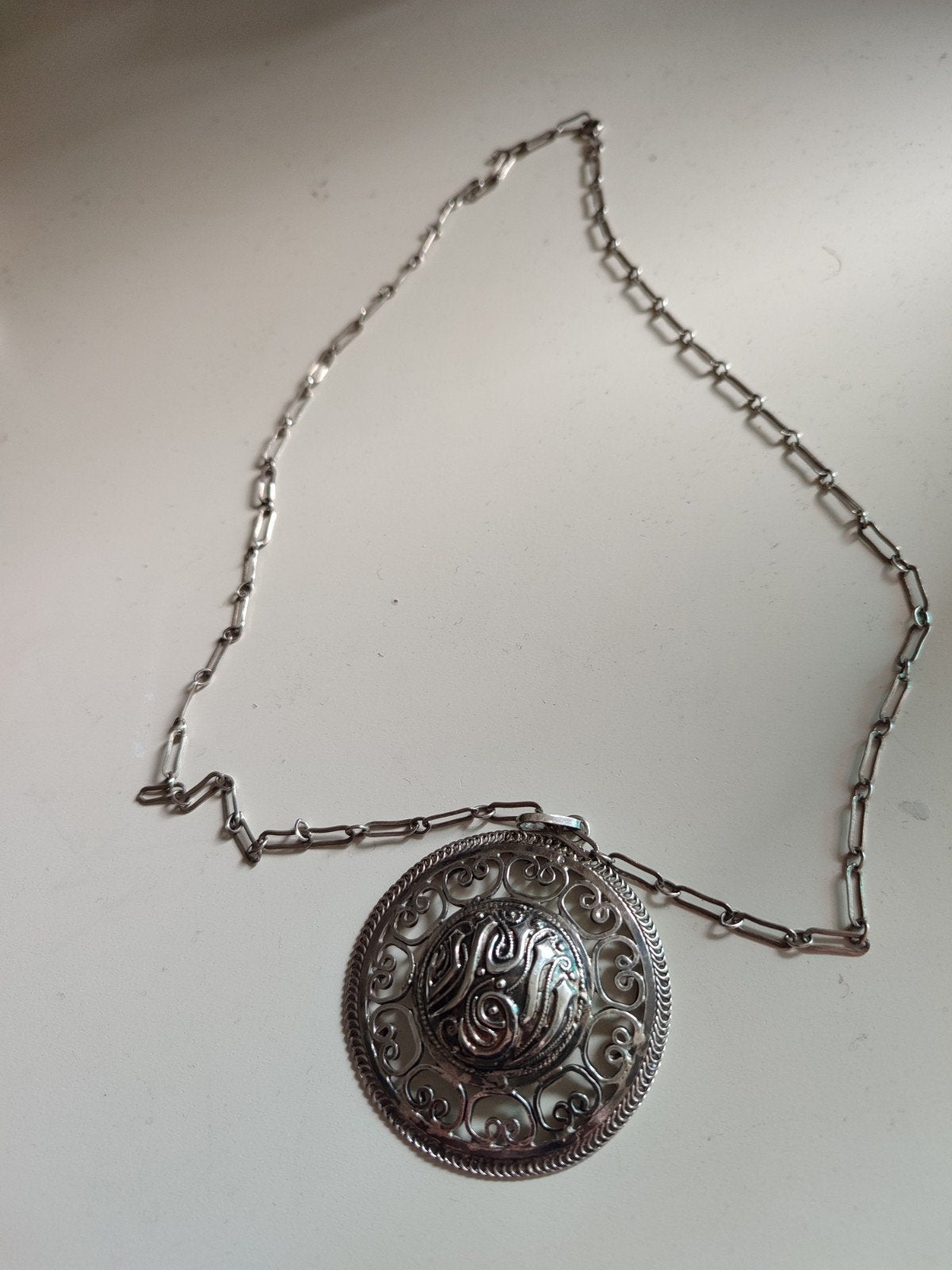 Zilver ketting met hanger, Sieraden, Tassen en Uiterlijk, Kettingen, Met hanger, Ophalen of Verzenden, Zo goed als nieuw, Zilver