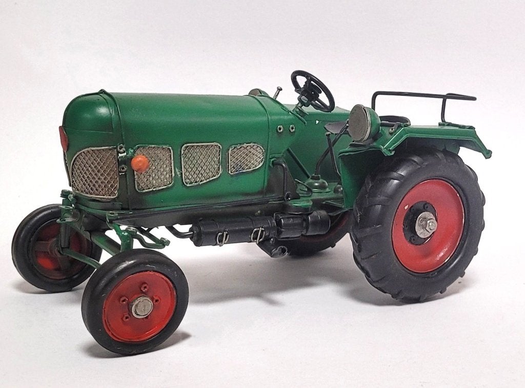 Groene tractor trekker metalen miniatuur model decoratie