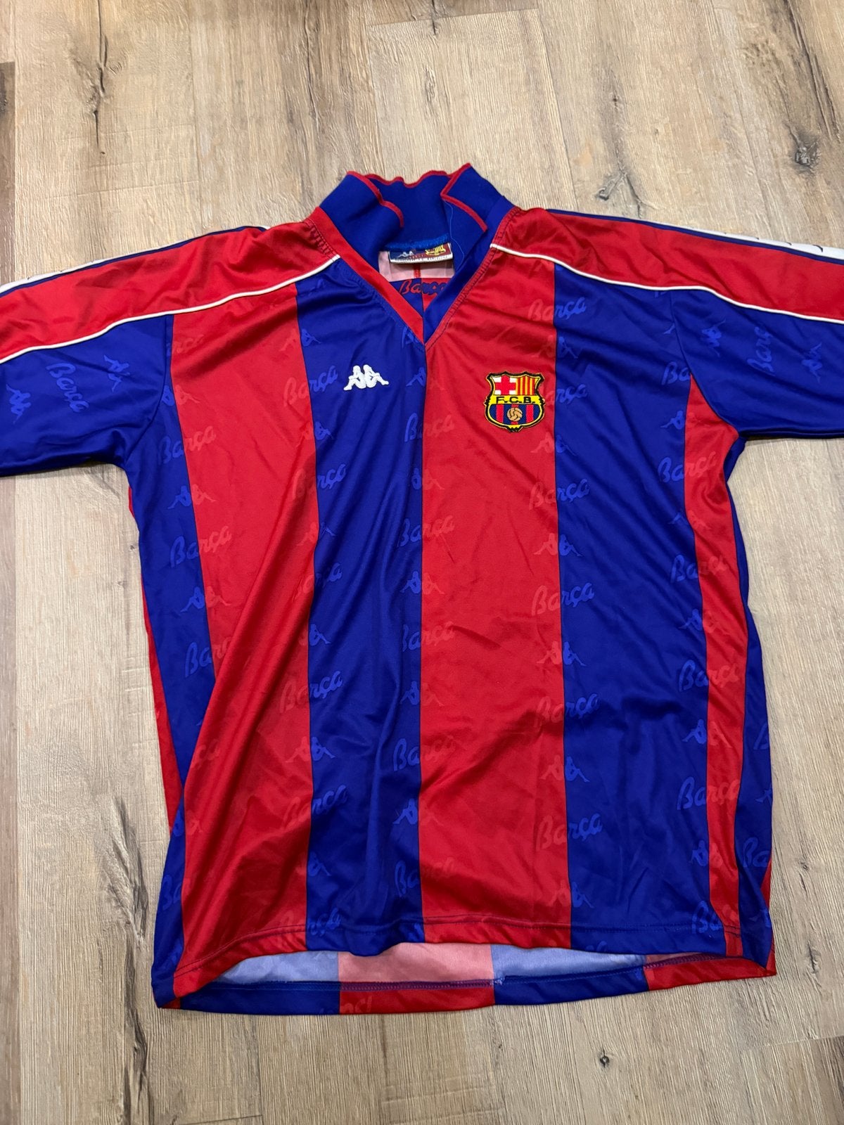 Vintage FC Barcelona Kappa Thuisshirt Jaren '90 Maat L, Kleding | Heren, Maat 52/54 (L), Meerkleurig, Ophalen of Verzenden, Voetbal