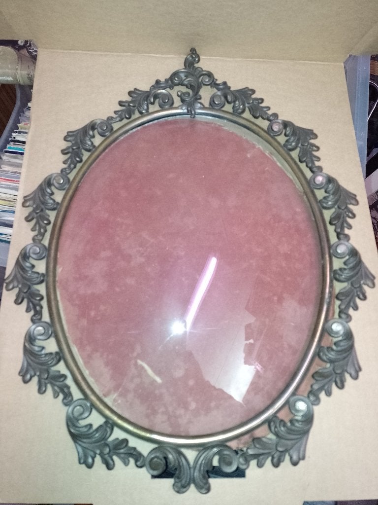 Oude fotolijst ca. 40 x 30 cm(inclusief lijst), Antiek en Kunst, Curiosa en Brocante, Ophalen