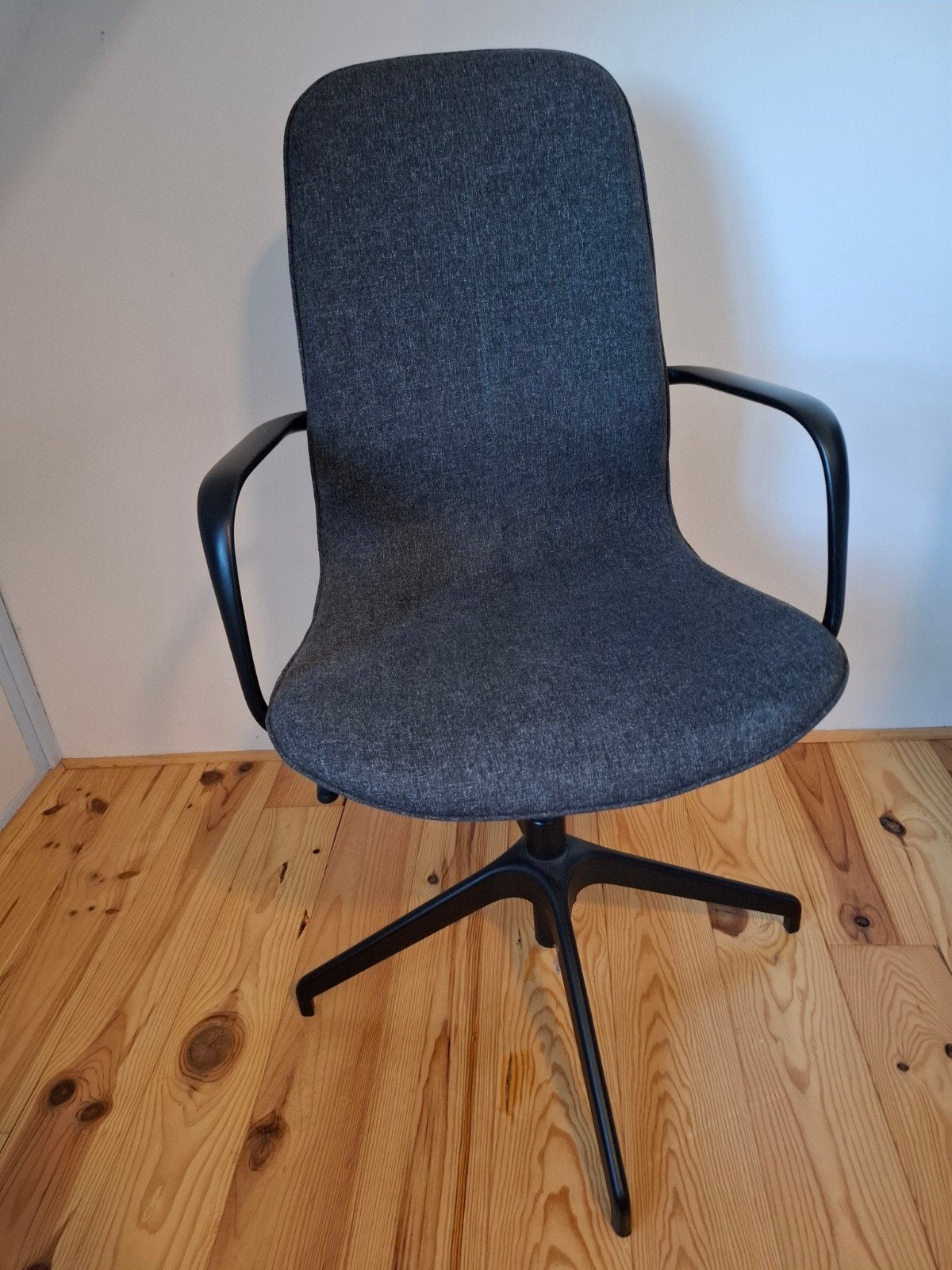 Ikea Långfjäll bureaustoel, antraciet, met armleuningen, Ophalen, Zo goed als nieuw, Grijs, Bureaustoel