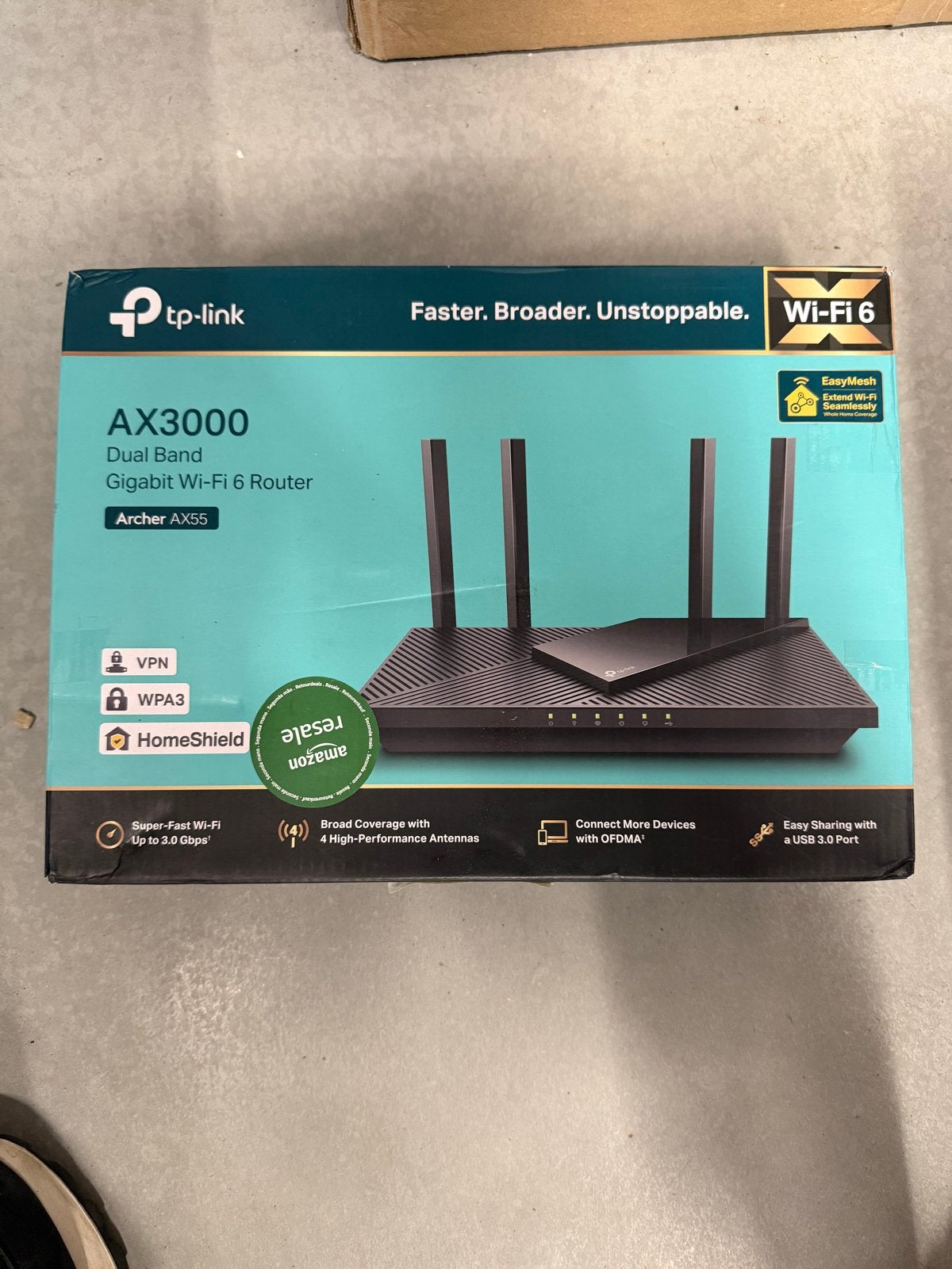 TP-Link AX3000 Dual Band Gigabit Wi-Fi 6 Router Archer AX55, Computers en Software, Routers en Modems, Router, Onbekend, Ophalen of Verzenden