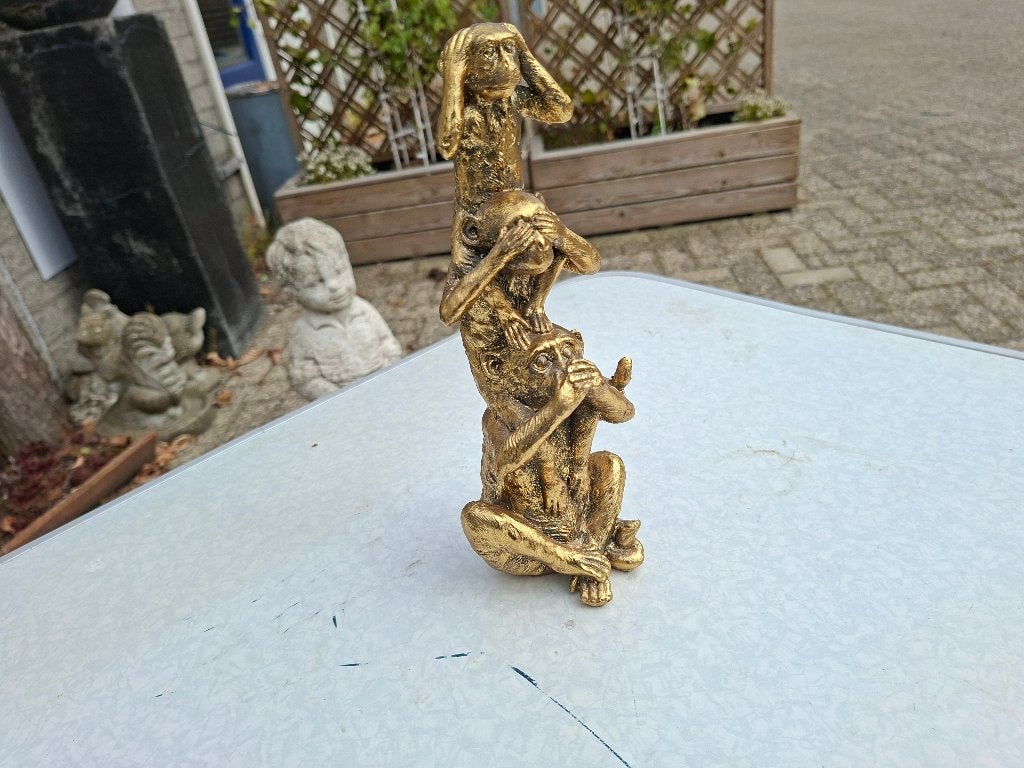 mooi gaaf apen beeld 3 apen op elkaar horen zien en zwijgen, Ophalen of Verzenden, Zo goed als nieuw, Mens