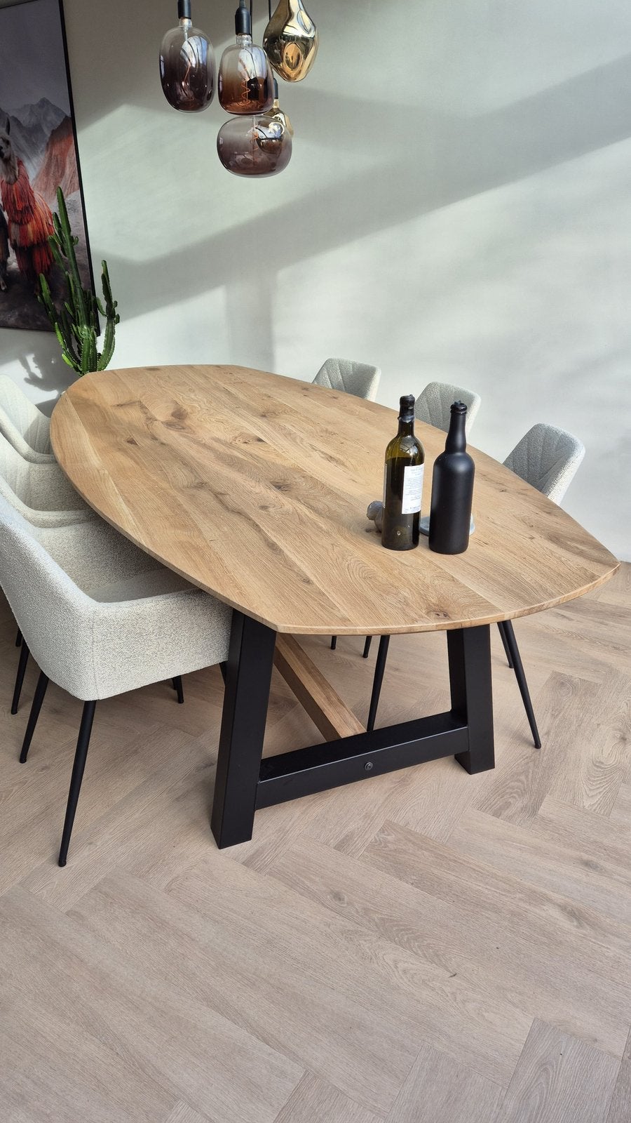 Eiken eetkamertafels AANBIEDING, 200 cm of meer, Zo goed als nieuw, Rechthoekig, 50 tot 100 cm