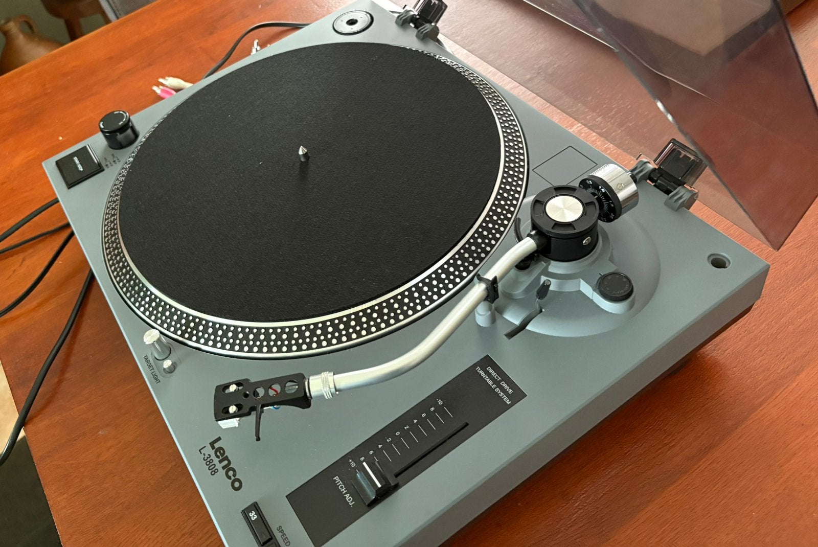 Lenco L-3808 Vinyl / platenspeler grijs, Audio, Tv en Foto, Platenspelers, Ophalen, Zo goed als nieuw, Overige merken