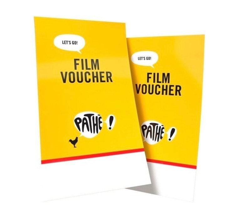 Pathe bioscoop film voucher, elke dag geldig, Tickets en Kaartjes, Filmkaartjes, Drie personen of meer, Vrijkaartje alle films