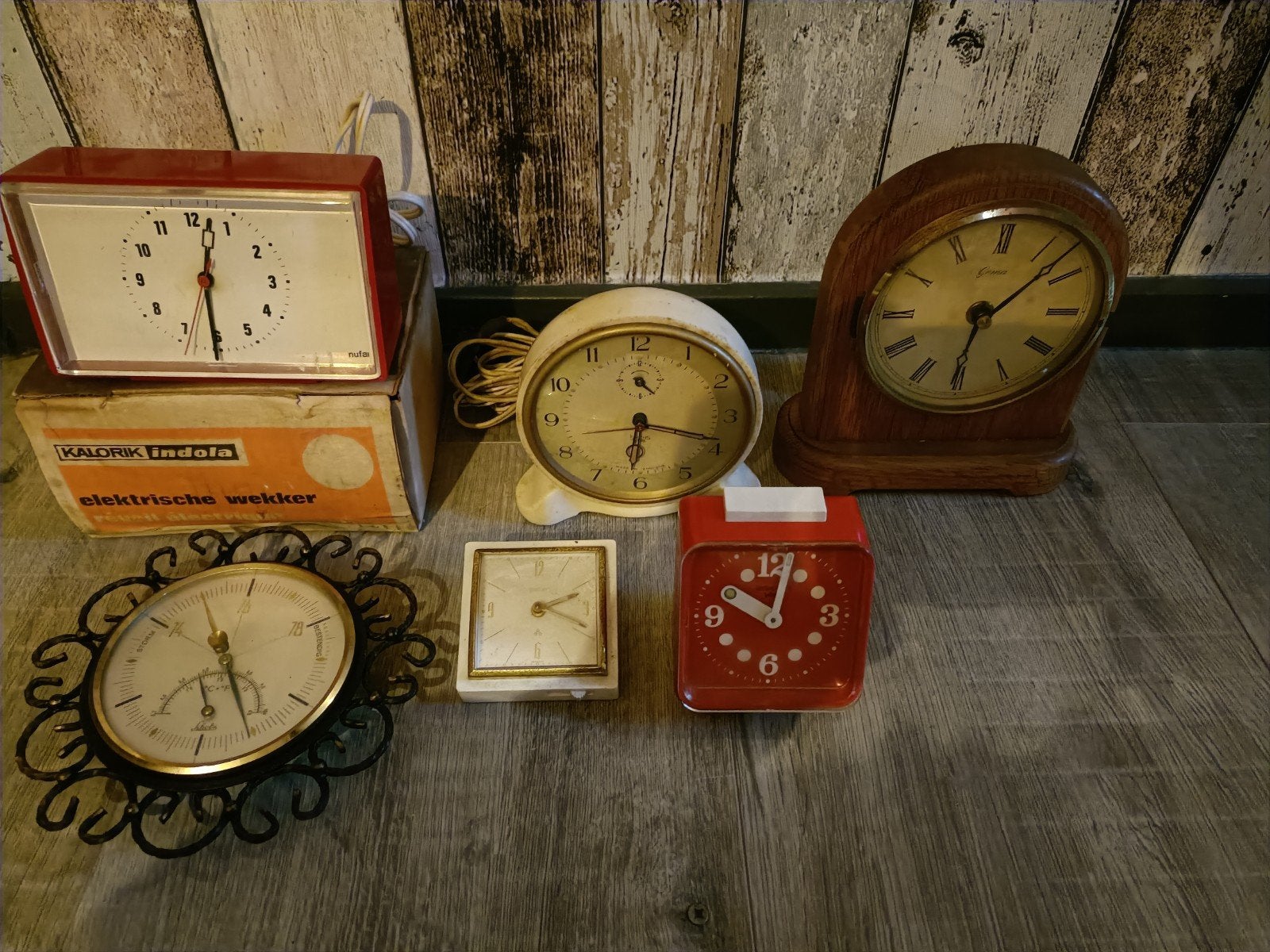 lot Partij Mix Wekkers Klokjes Barometer Nufa Smiths Zie Fo, Witgoed en Apparatuur, Ophalen of Verzenden, Zo goed als nieuw, Analoog