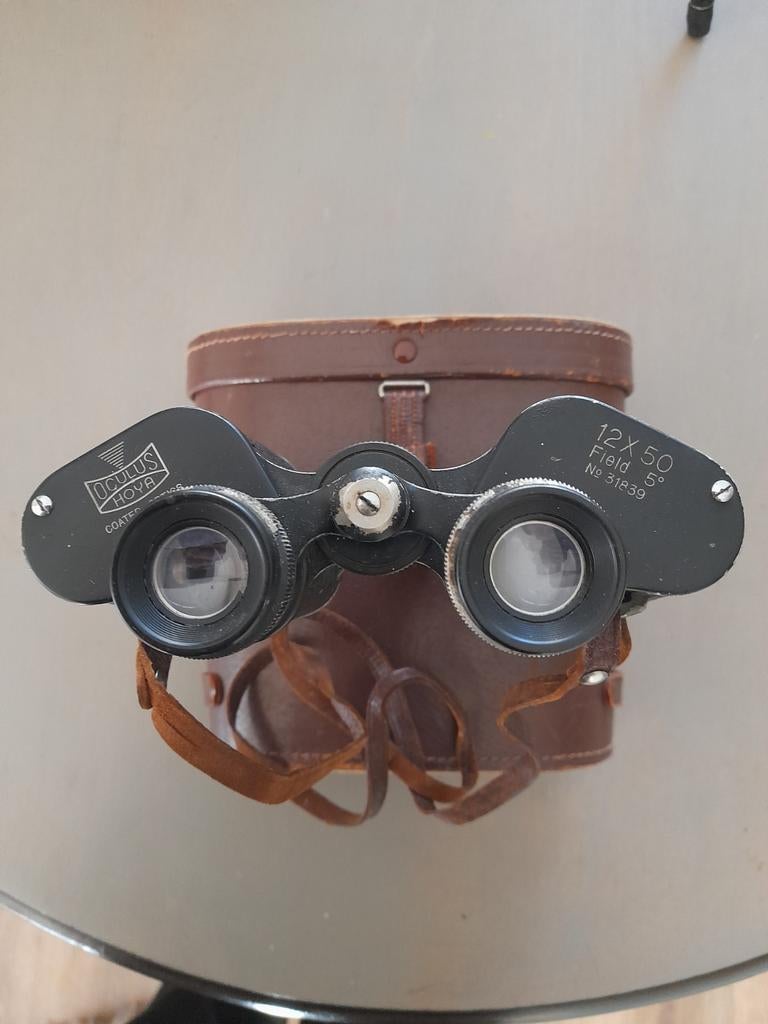 Verrekijker met leren tas, Ophalen of Verzenden
