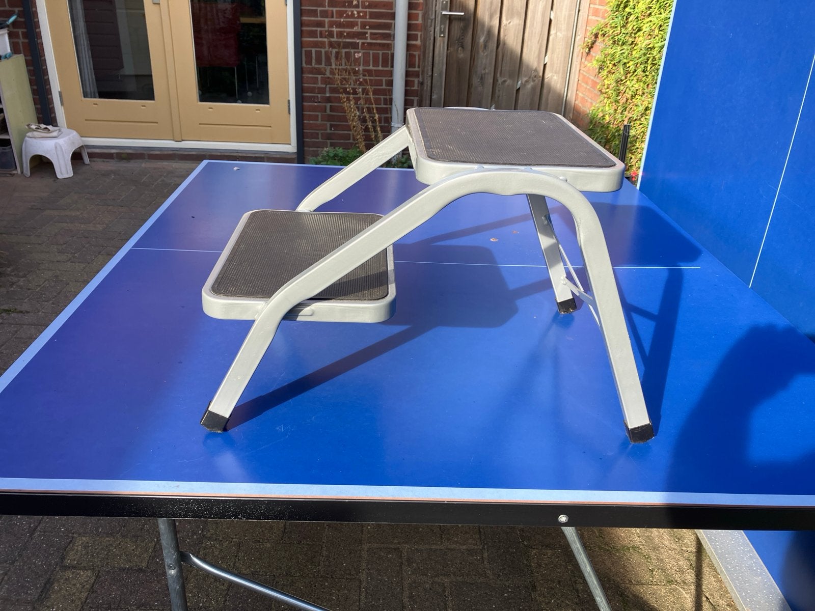 Dubbele opstap voor caravan of camper, Ophalen, Gebruikt