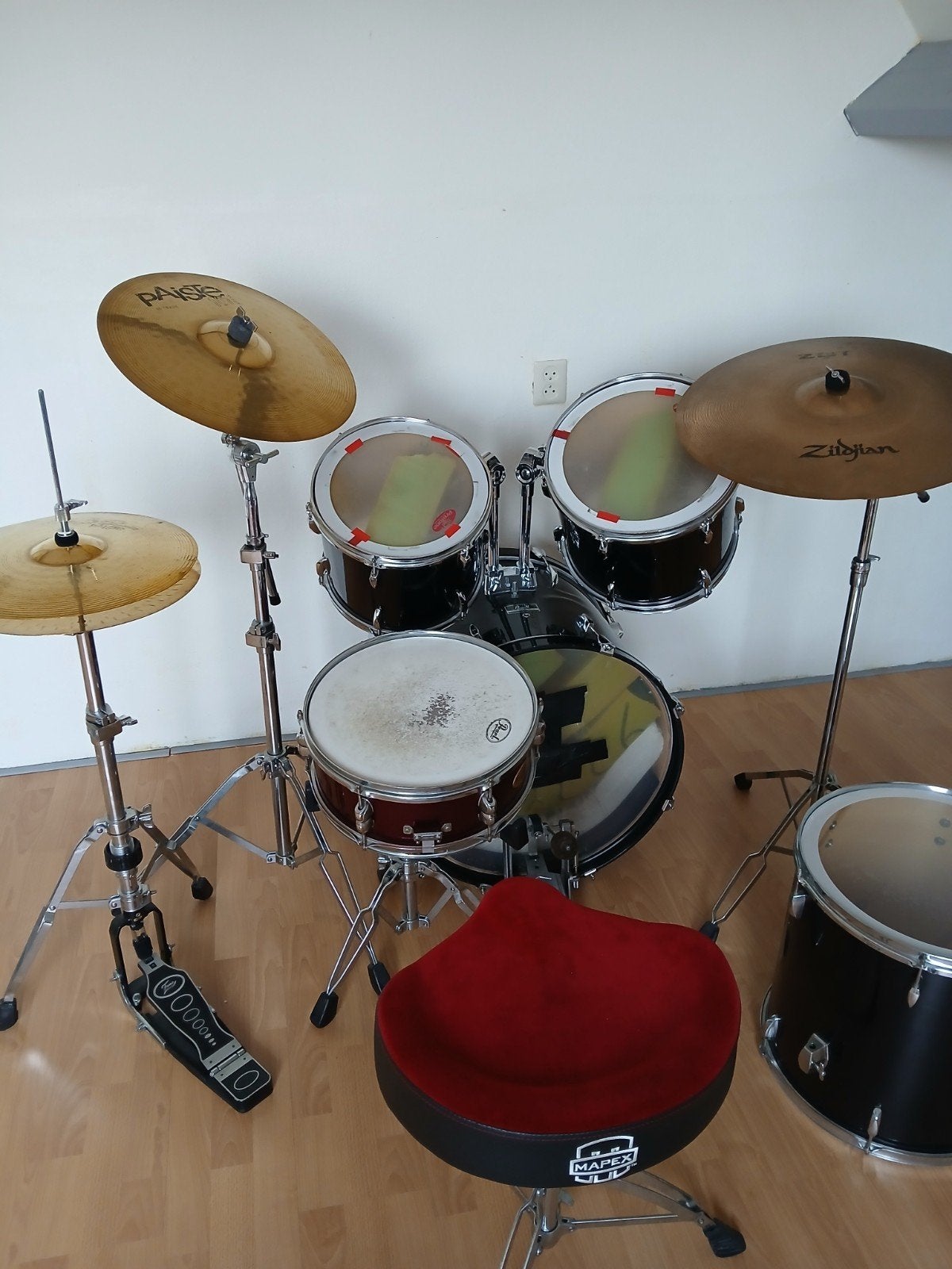 compleet  drumstel  Pearl, Muziek en Instrumenten, Ophalen, Gebruikt, Pearl