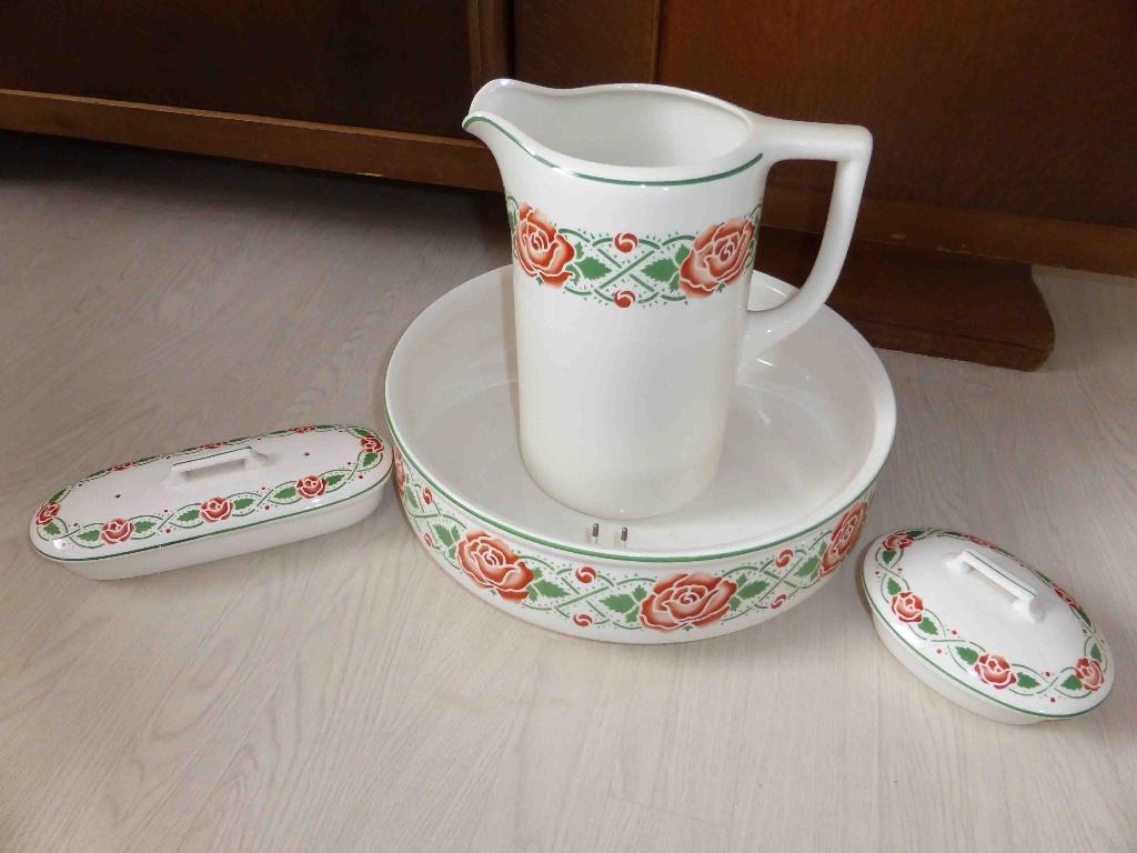 4 delige Lampetset, Antiek en Kunst, Antiek | Keramiek en Aardewerk, Ophalen