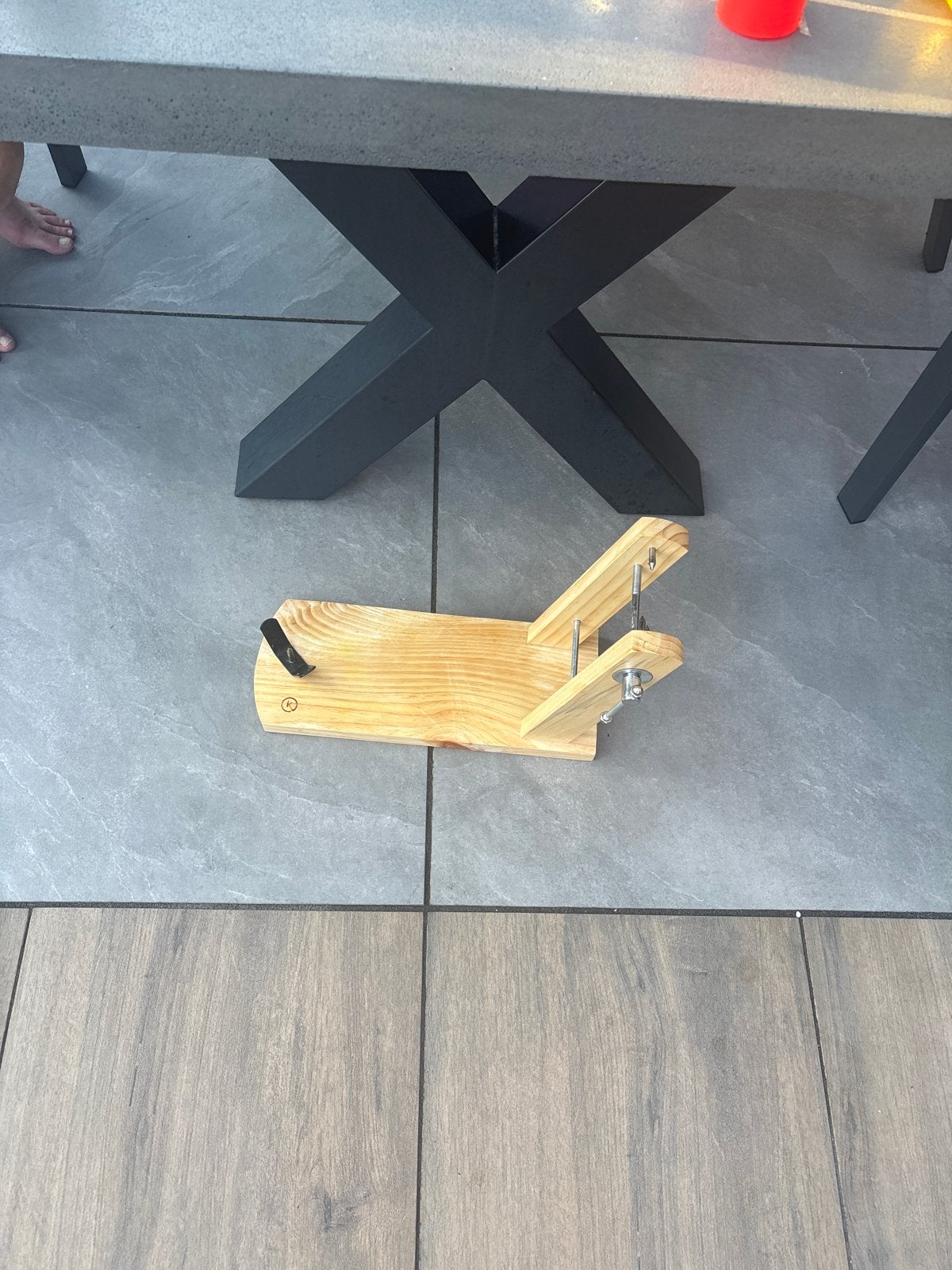 Houten hamhouder / varkenspoot snijder, Huis en Inrichting, Keuken | Keukenbenodigdheden, Verzenden, Hout, Bruin, Overige typen