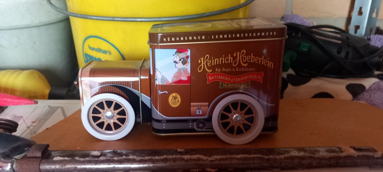 Vintage koektrommel met speeldoos - Heinrich Haeberlein, Ophalen of Verzenden, Gebruikt, Koek(jes)