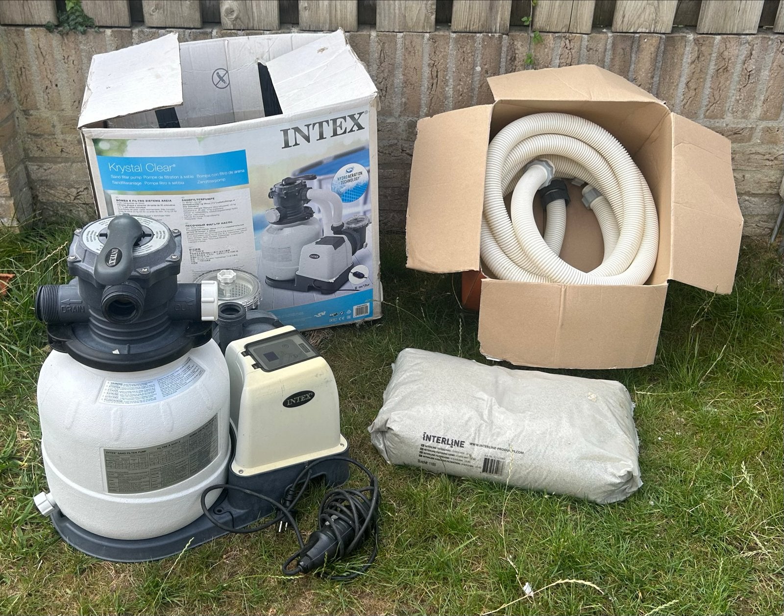 Intex zandfilterpomp 6m³/u met extra's en nieuw zand, Ophalen of Verzenden, Zo goed als nieuw, Zwembadpomp