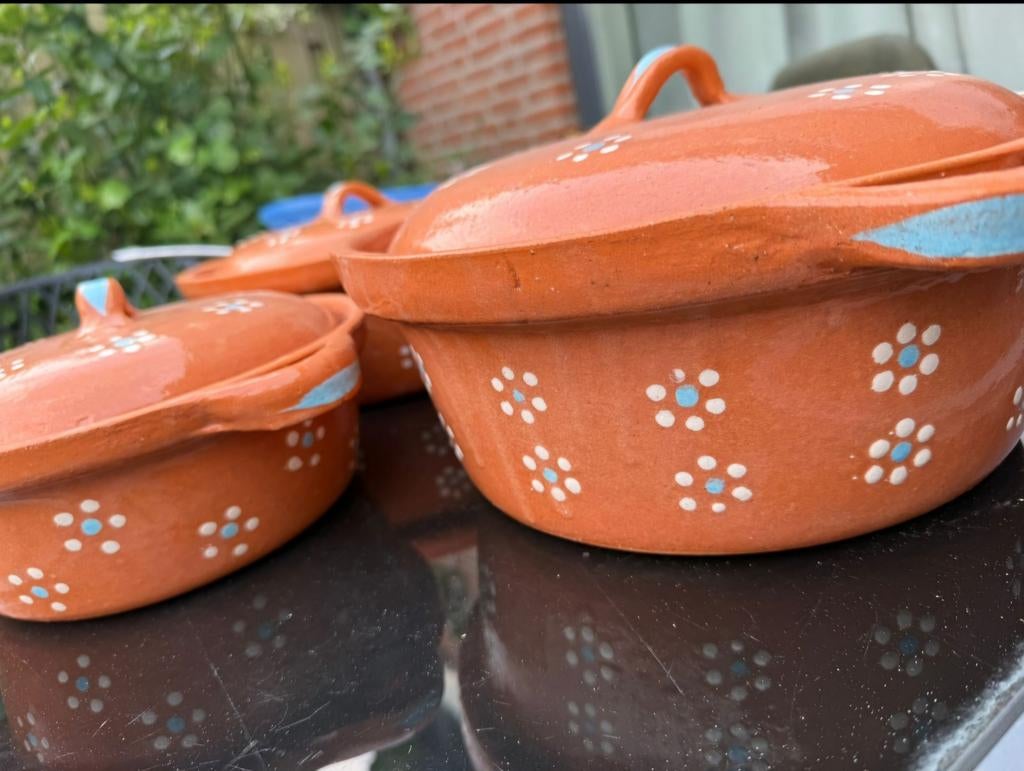 Aardewerk pannen – set van 3 (Mexico), Ophalen, Overige materialen