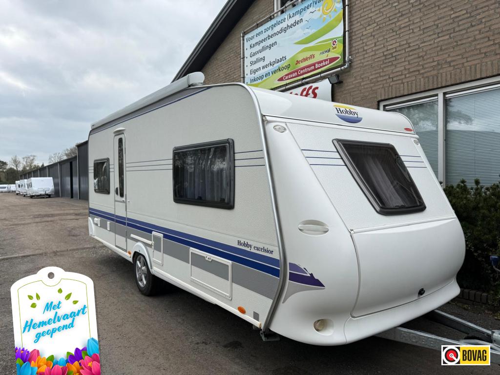 Hobby Excelsior 540 UL +voortent+luifel, Caravans en Kamperen, Caravans, Rondzit, Hobby, 5 tot 6 meter, Overige typen