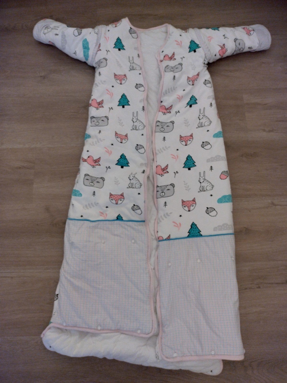 Kinderslaapzak (~140cm) met bosdieren print (rits kapot), Ophalen, Gebruikt, Overige merken, Wasbaar