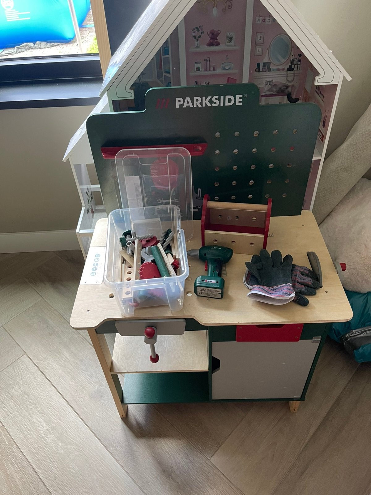 Werkplaats tafel met accessoires parkside., Ophalen, Gebruikt