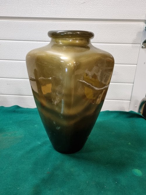 vaas goud bruin glas spain, Ophalen of Verzenden