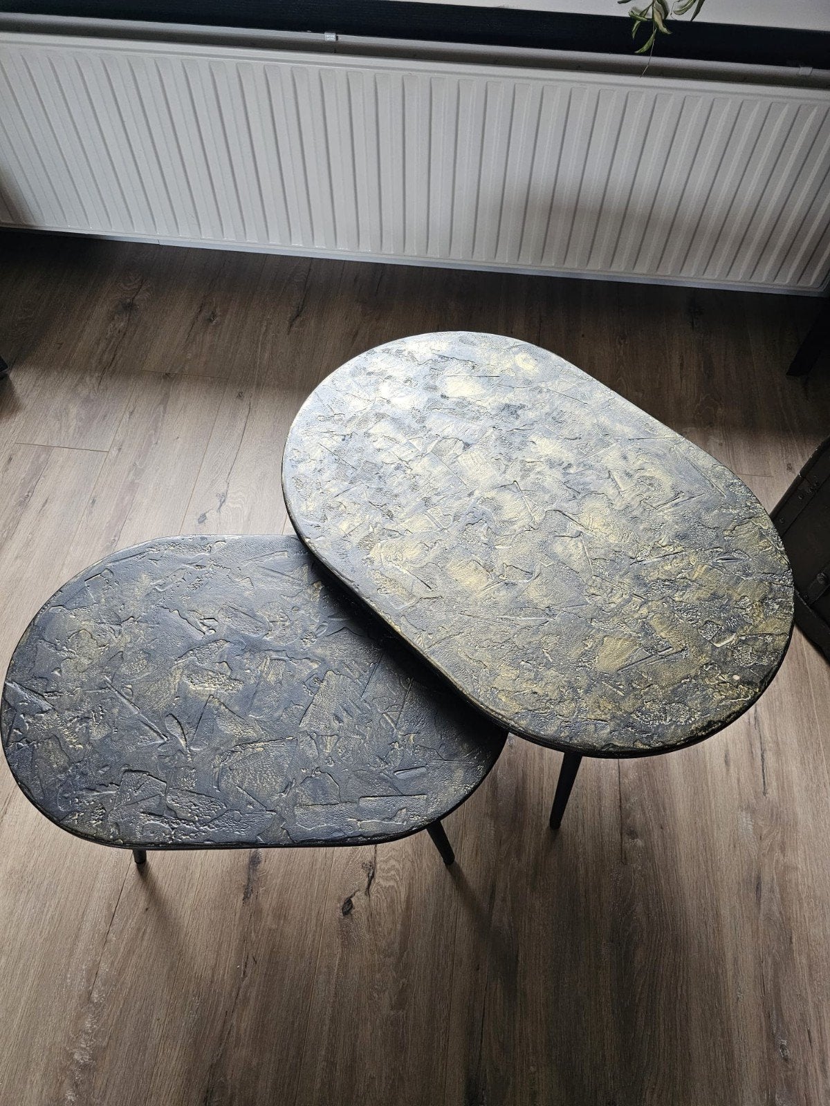 Set van 2 BePureHome bijzettafels V 2, antiek goud/zwart, Ophalen, Zo goed als nieuw, Ovaal