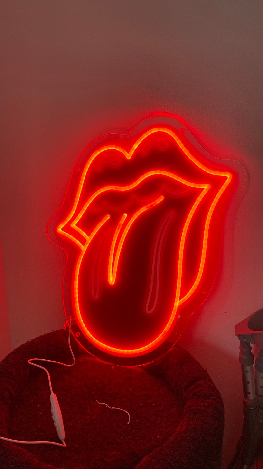 Neon led lamp rolling stones, Ophalen of Verzenden, Zo goed als nieuw, Lichtbak of (neon) lamp