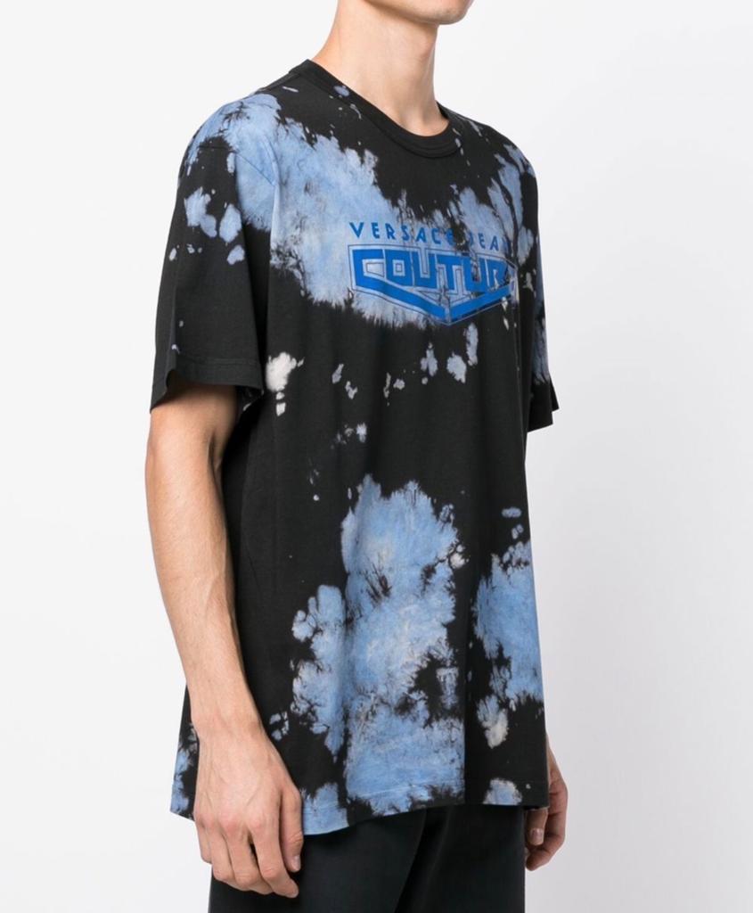 Versace Jeans Couture Tie-Dye Crewneck T-Shirt NIEUW 300$, VERSACE, Zwart, Nieuw, Ophalen of Verzenden