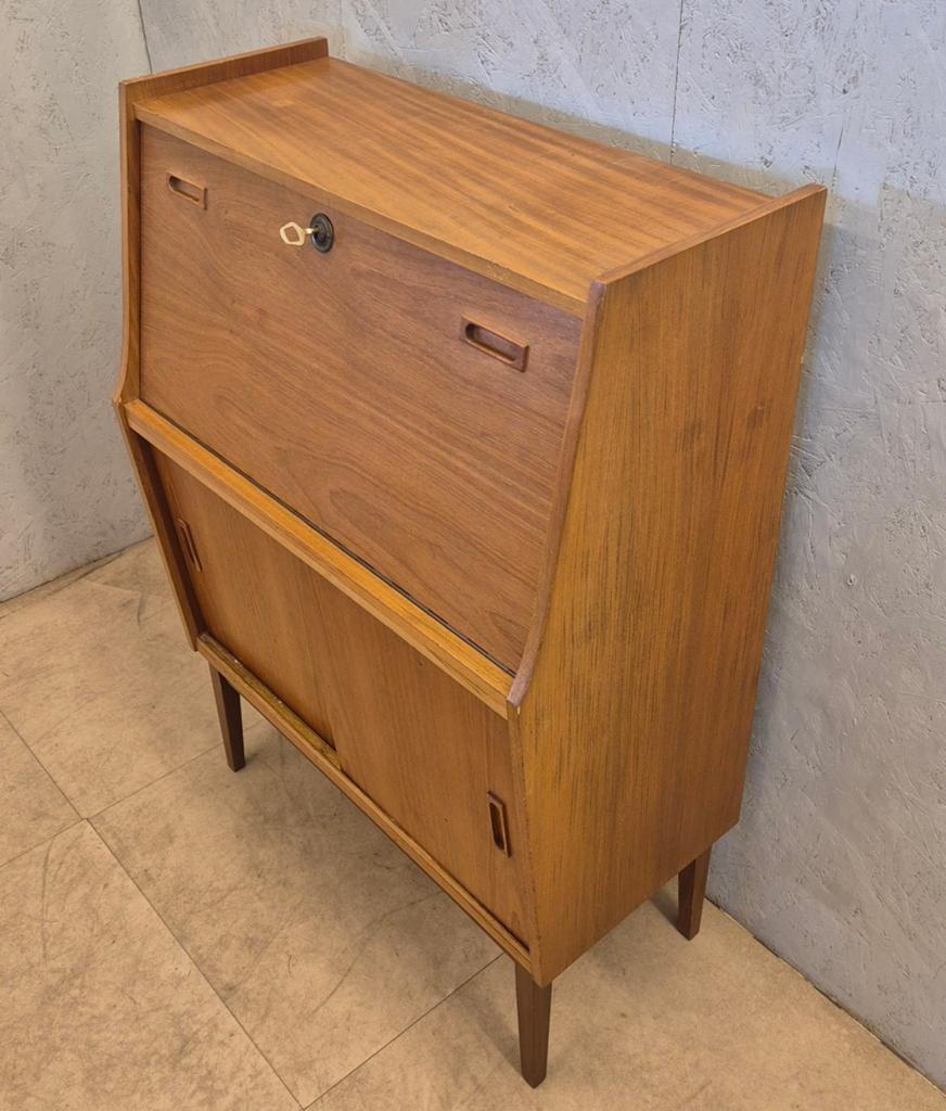 Vintage teak secretaire / Deens design kast, Jaren 60, Ophalen, Gebruikt, Scandinavisch, mid-century, N.v.t
